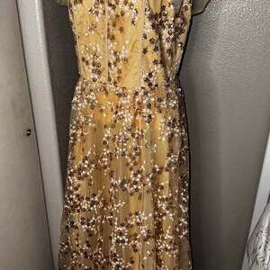 Giffniseti Womens Evening Dress with Flower Pattern Sequins